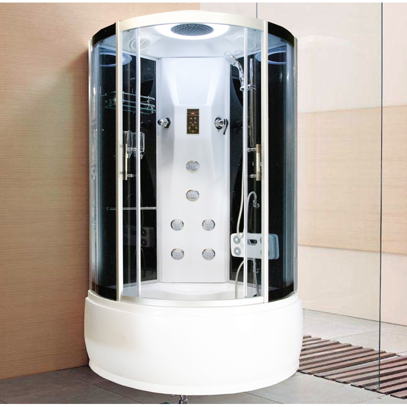 Royal Home Showers 35" x 86" Round Sliding Shower Enclosure with Base